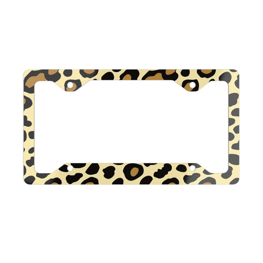 Stylish Animal Print Metal License Plate Frame