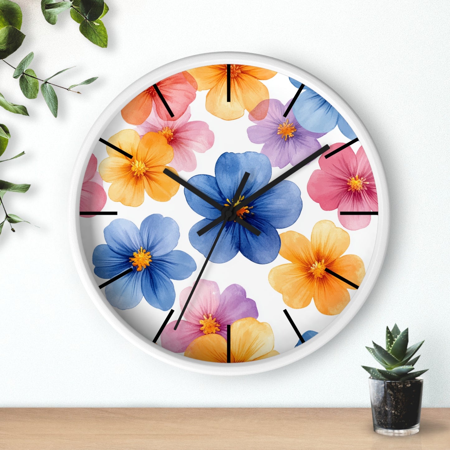 Floral Design Wall Clock