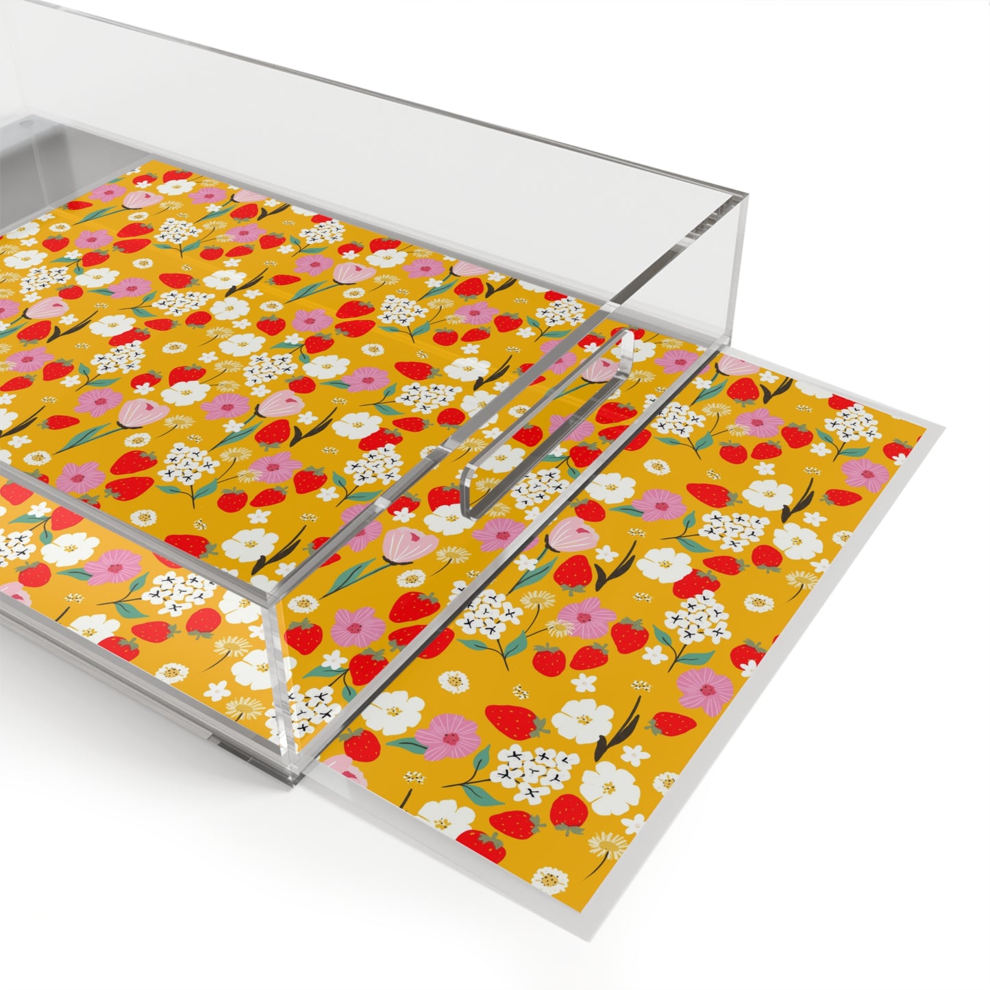 Vibrant Floral Acrylic Serving Tray for Entertaining