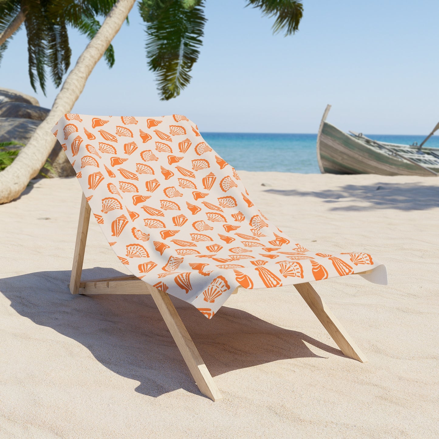 Stylish Beach Towel with Seashell Pattern