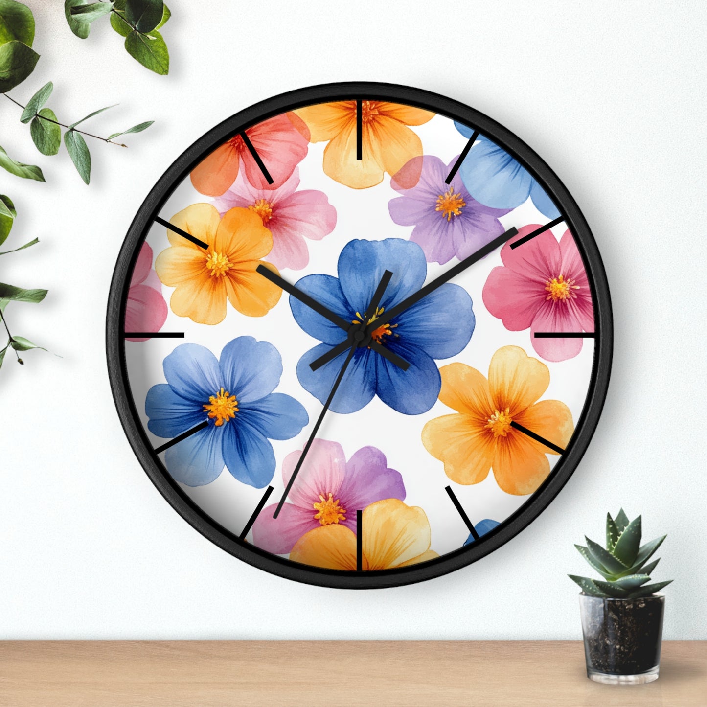 Floral Design Wall Clock