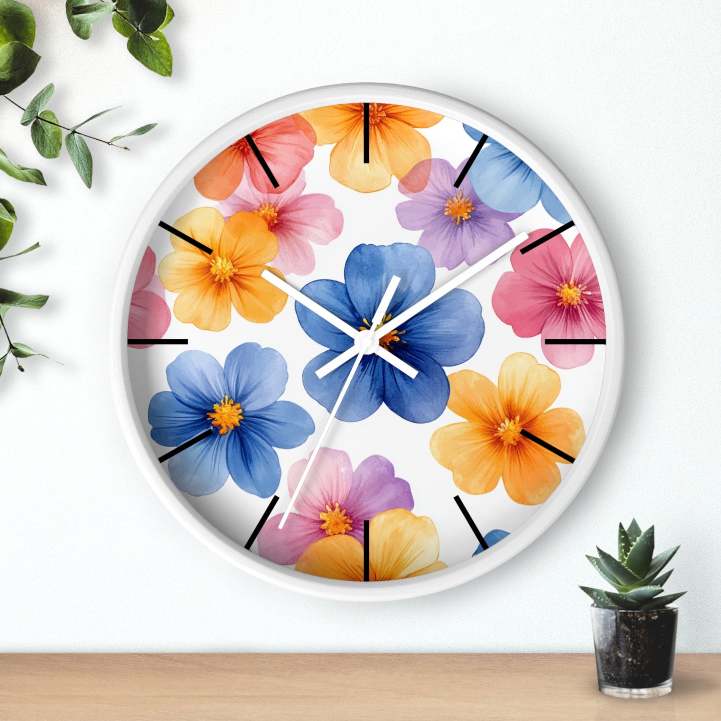 Floral Design Wall Clock