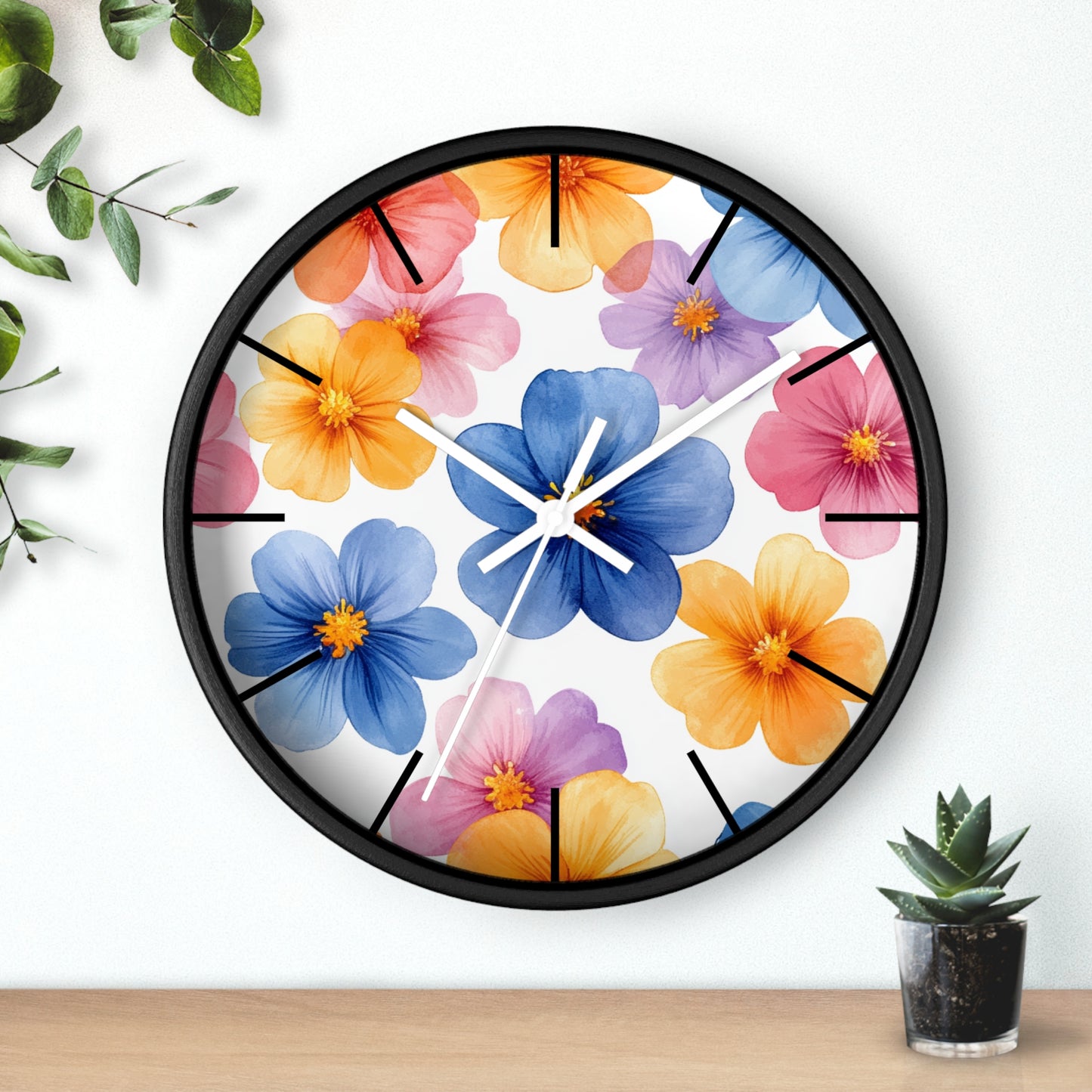 Floral Design Wall Clock