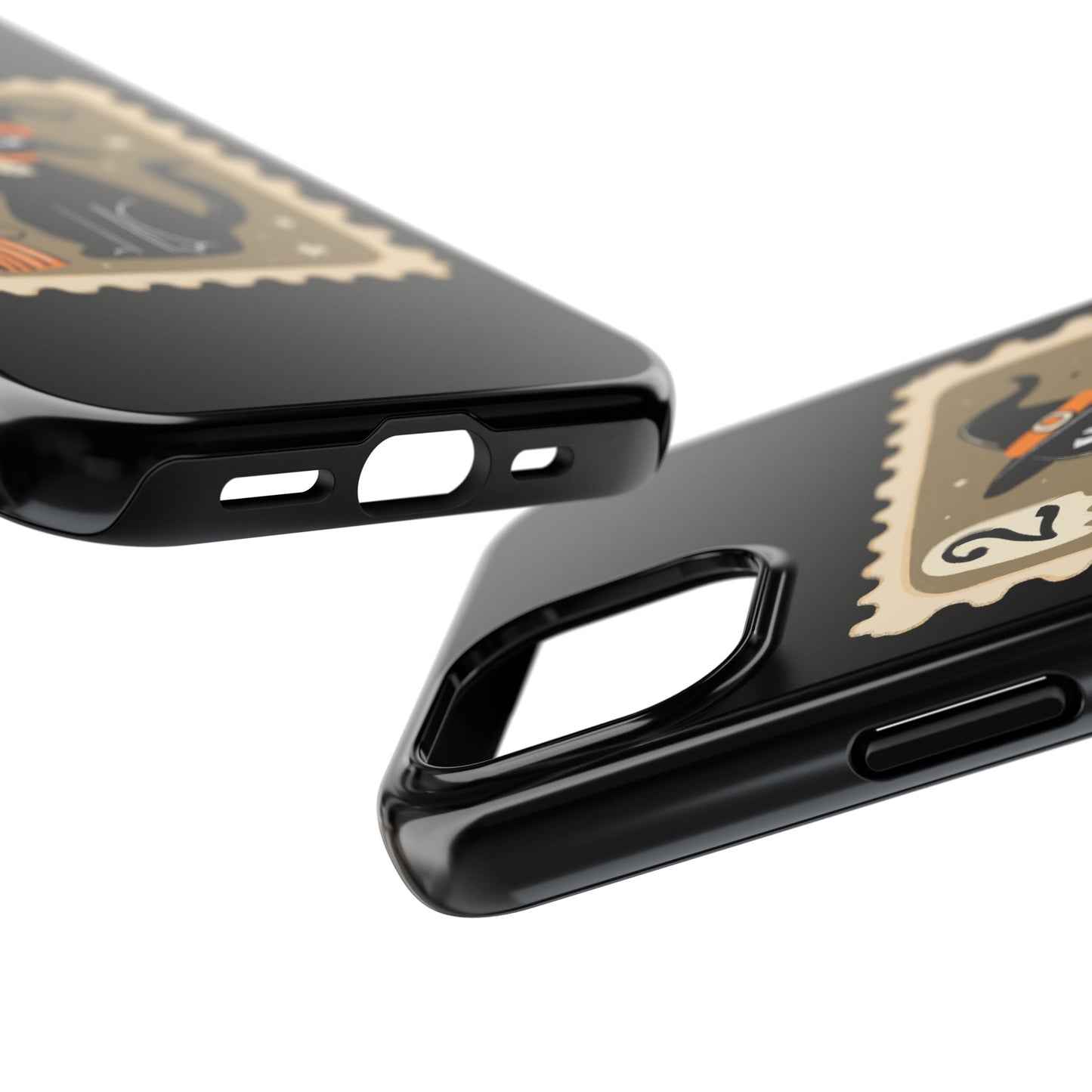 Halloween Cat Phone Case, Tough Phone Cases, Black Cat Design, Spooky Gift, Durable Phone Cover, Fall Accessories
