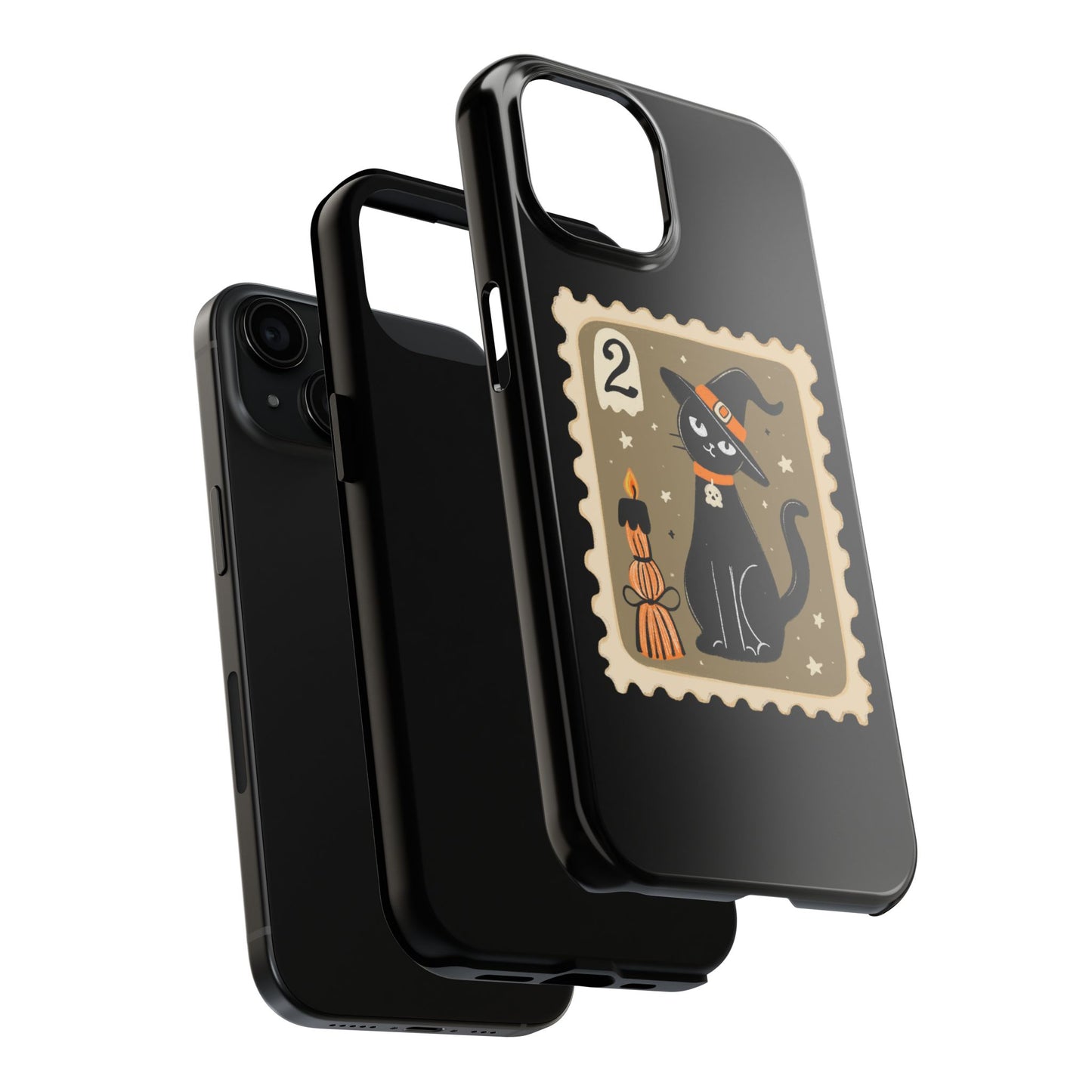 Halloween Cat Phone Case, Tough Phone Cases, Black Cat Design, Spooky Gift, Durable Phone Cover, Fall Accessories