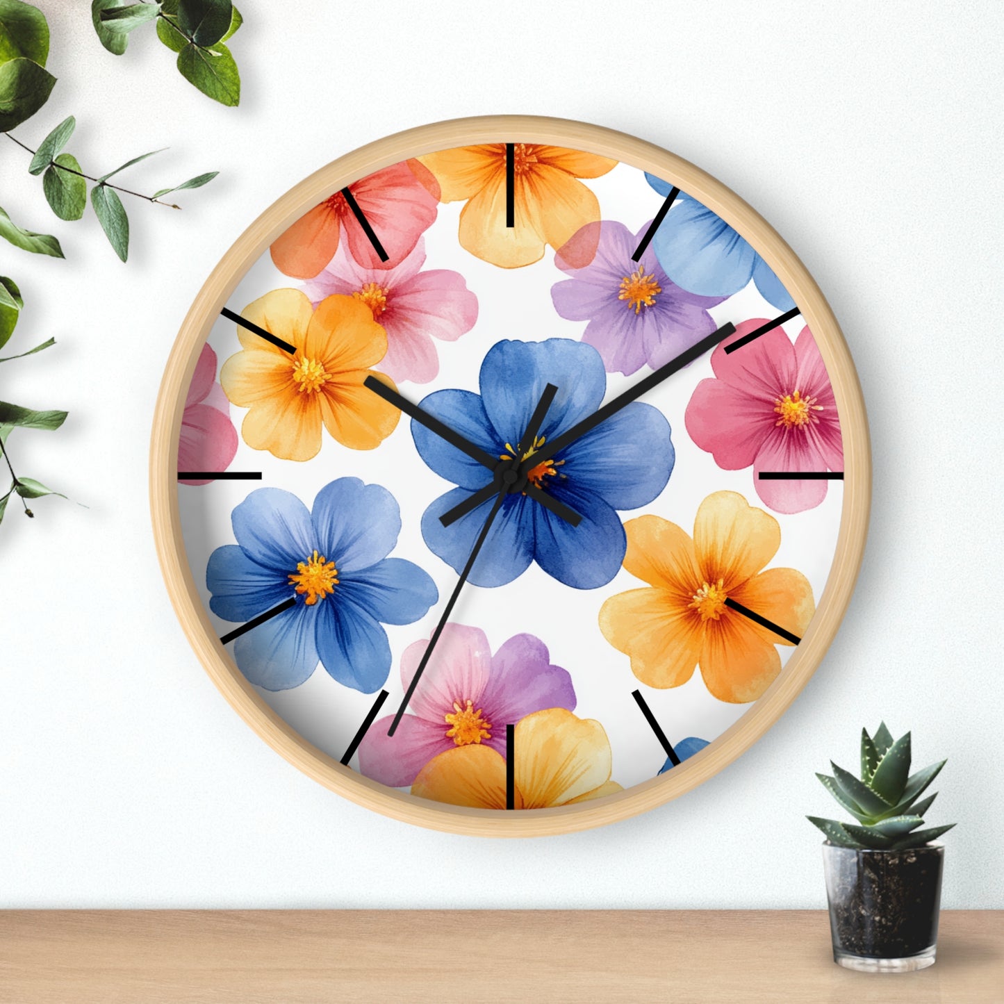 Floral Design Wall Clock