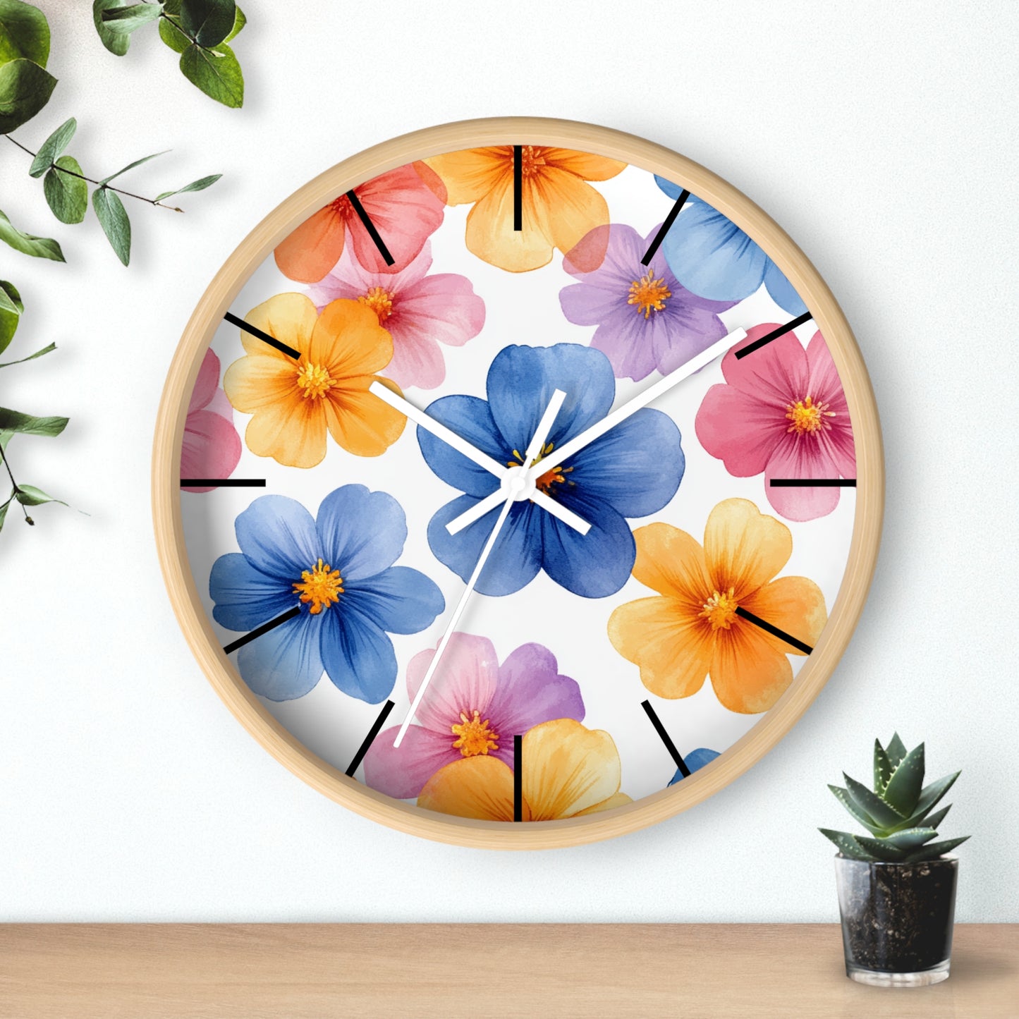 Floral Design Wall Clock
