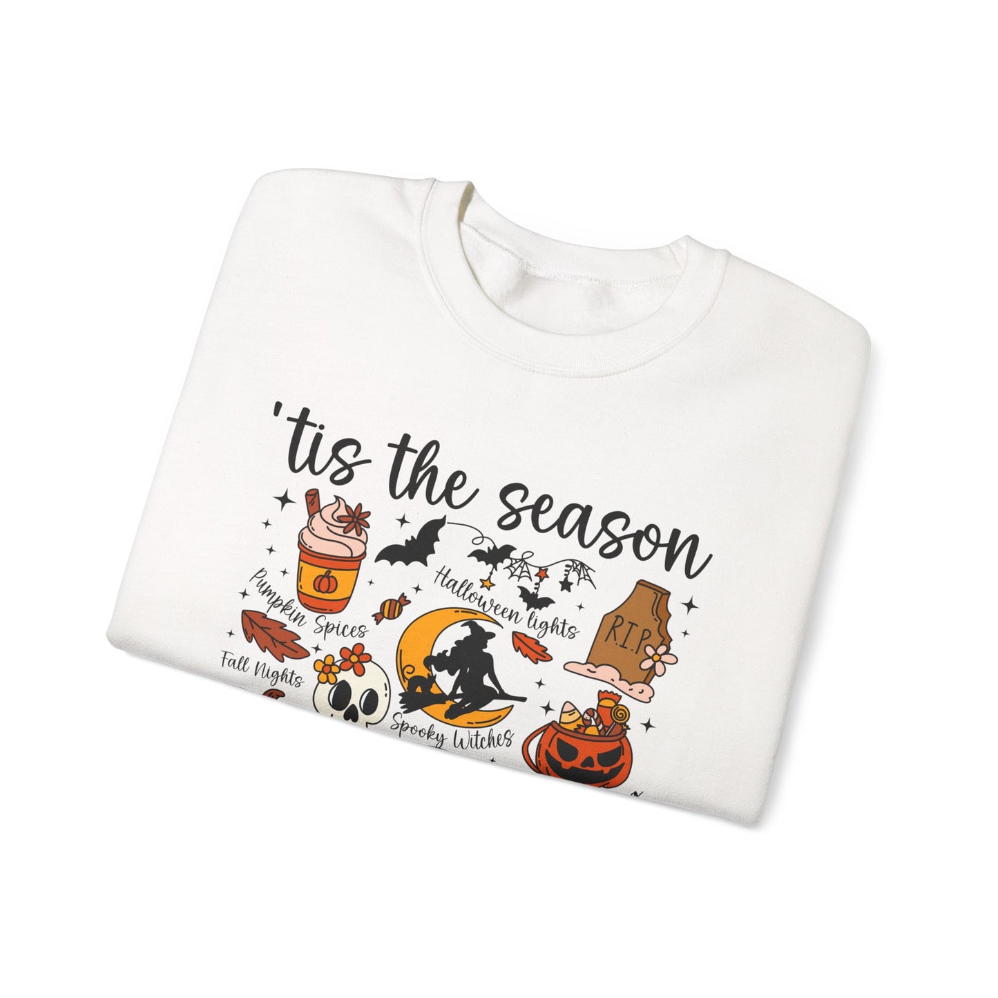 Cozy Halloween Sweatshirt, Fall Apparel, 'Tis the Season Crewneck, Unisex Sweatshirt, Autumn Gift, Festive Fashion