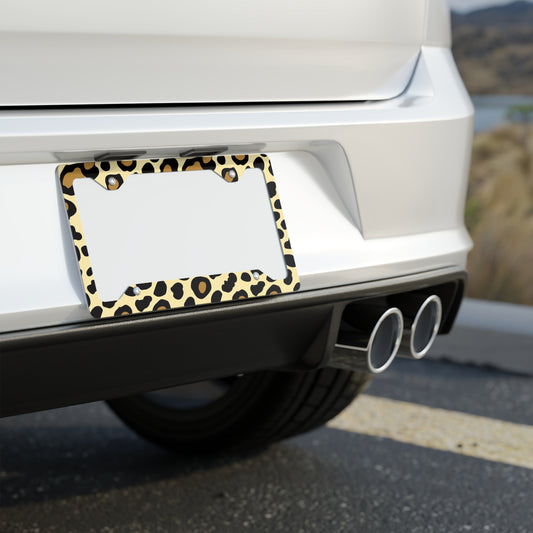 Stylish Animal Print Metal License Plate Frame