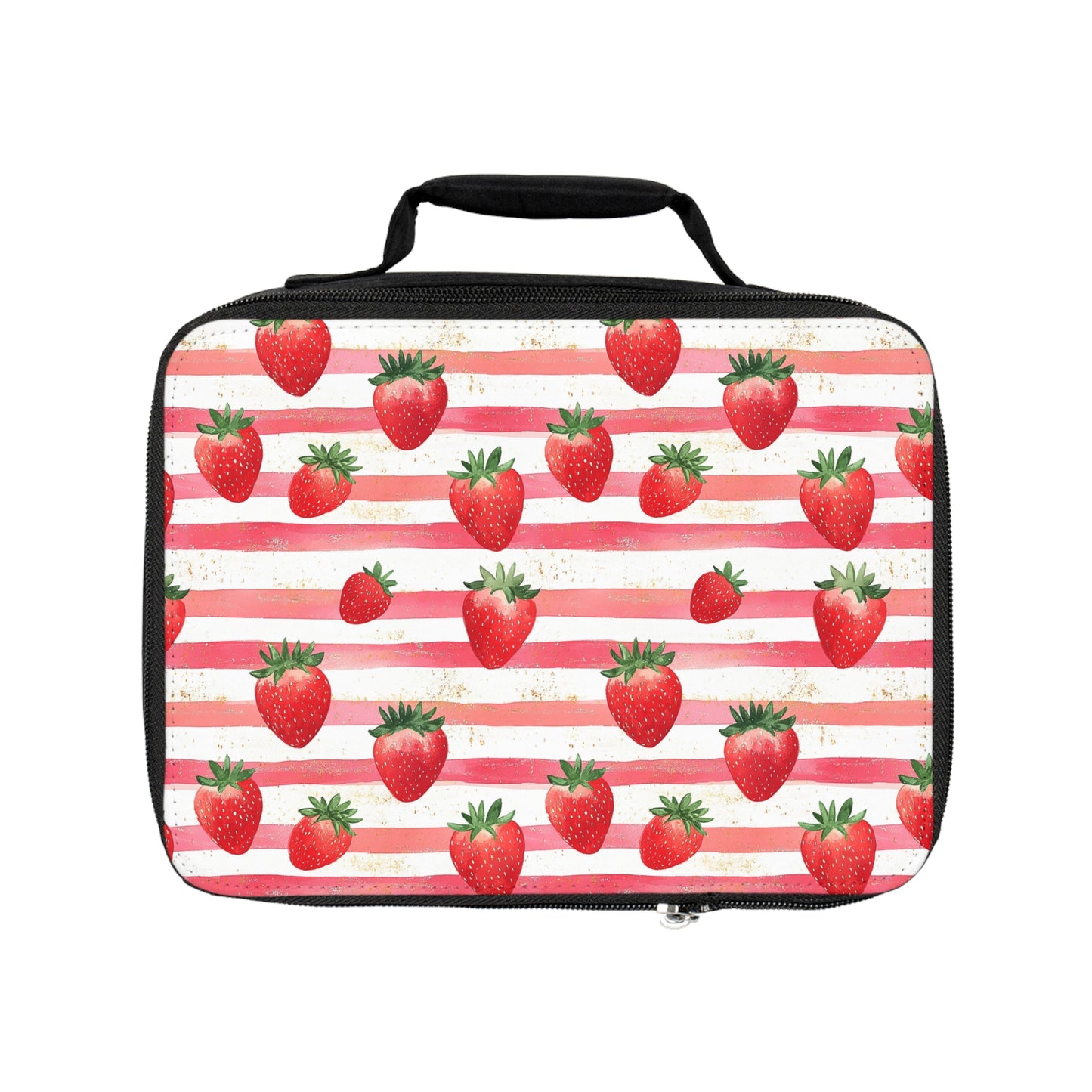 Cute Strawberry Print Lunch Bag