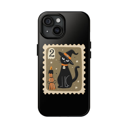 Halloween Cat Phone Case, Tough Phone Cases, Black Cat Design, Spooky Gift, Durable Phone Cover, Fall Accessories